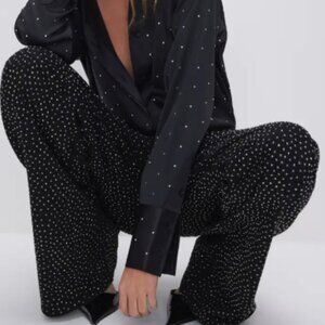 Good American Good Ease Relaxed Rhinestone Sparkle Jeans Size 0/25